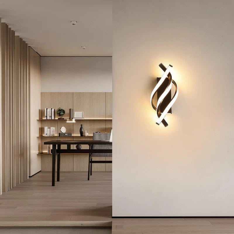 Curved Spiral LED Wall Lamp