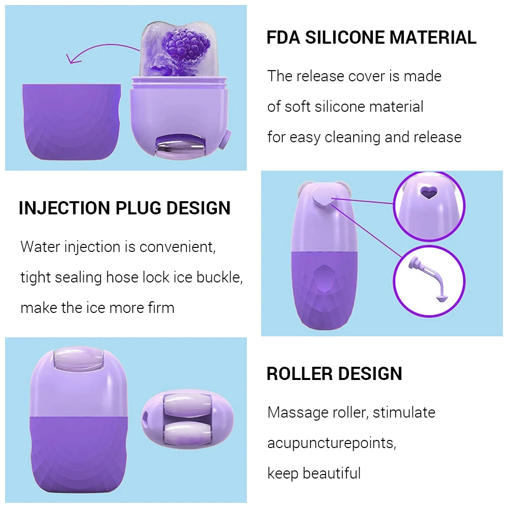 2-in-1 Ice Facial Roller & Ice Ball Tray