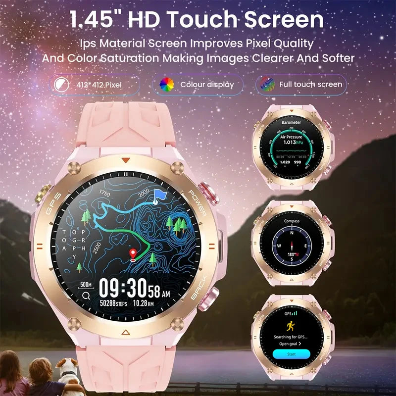 Women’s Fitness Smartwatch GPS, Heart Rate, Sleep Tracker, Waterproof