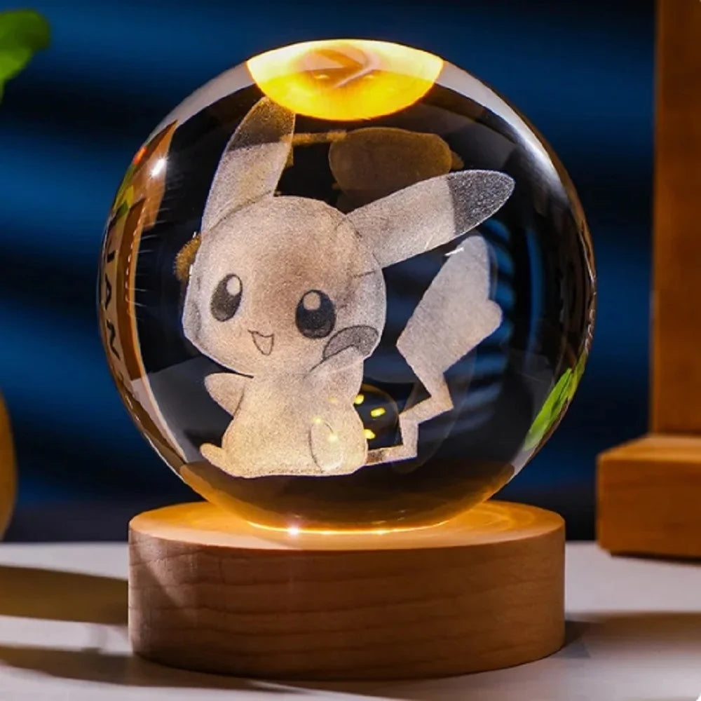 3D Axolotl Crystal Ball Night Light