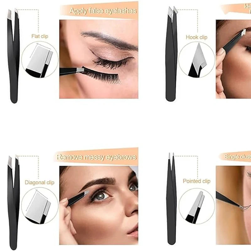 4pcs Colorful Stainless Steel Eyebrow Tweezer