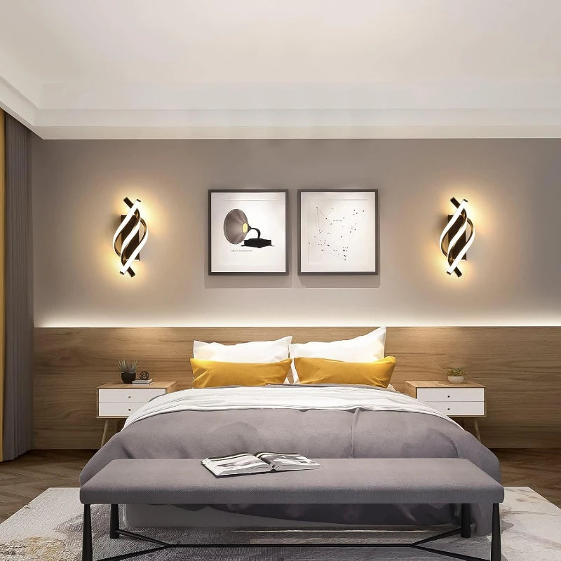 Curved Spiral LED Wall Lamp