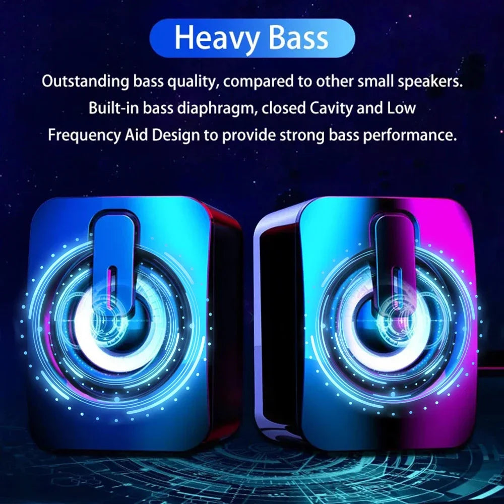 USB Wired Computer Speakers with LED Light