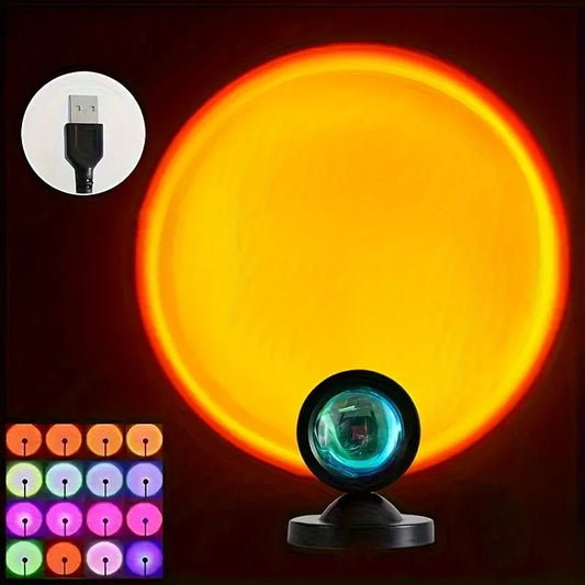 Sunset Projection LED Light with Remote – 16-Color RGB