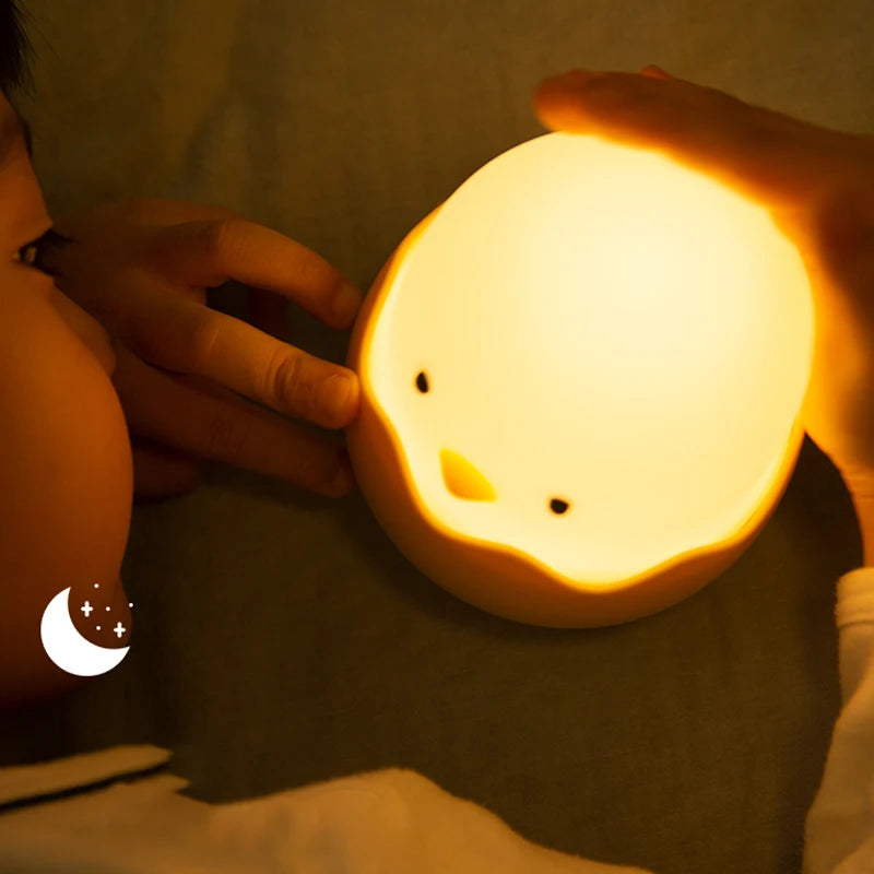 Eggshell Chicken LED Night Light with Touch Control & Rechargeable