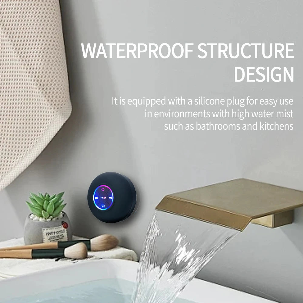 Portable Bluetooth Speaker with LED Lights- Waterproof