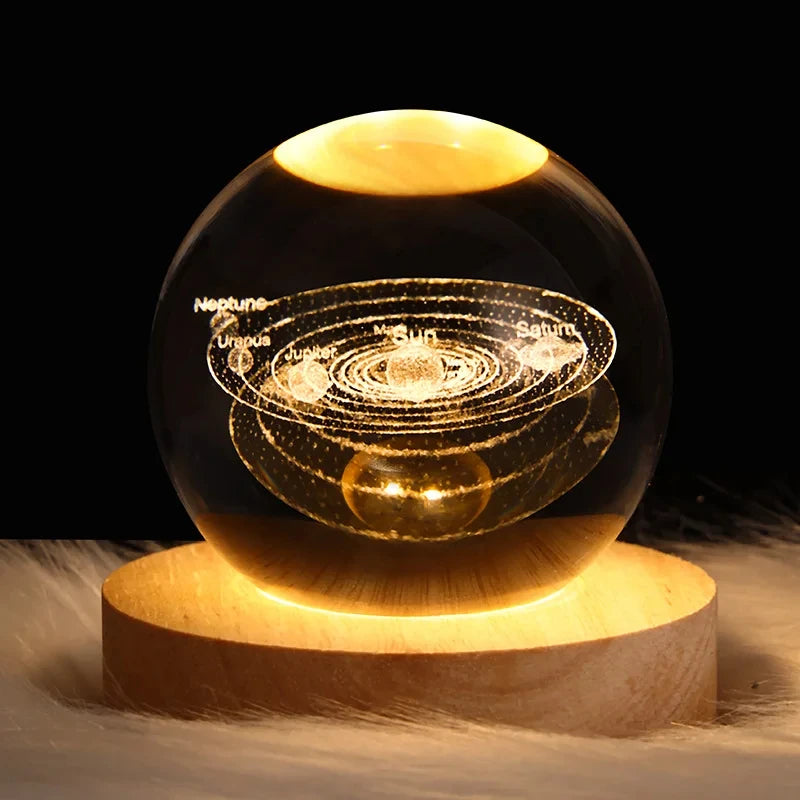 3D Axolotl Crystal Ball Night Light