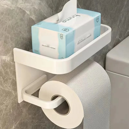 Luxury Black Gold Toilet Paper Holder with Phone Shelf