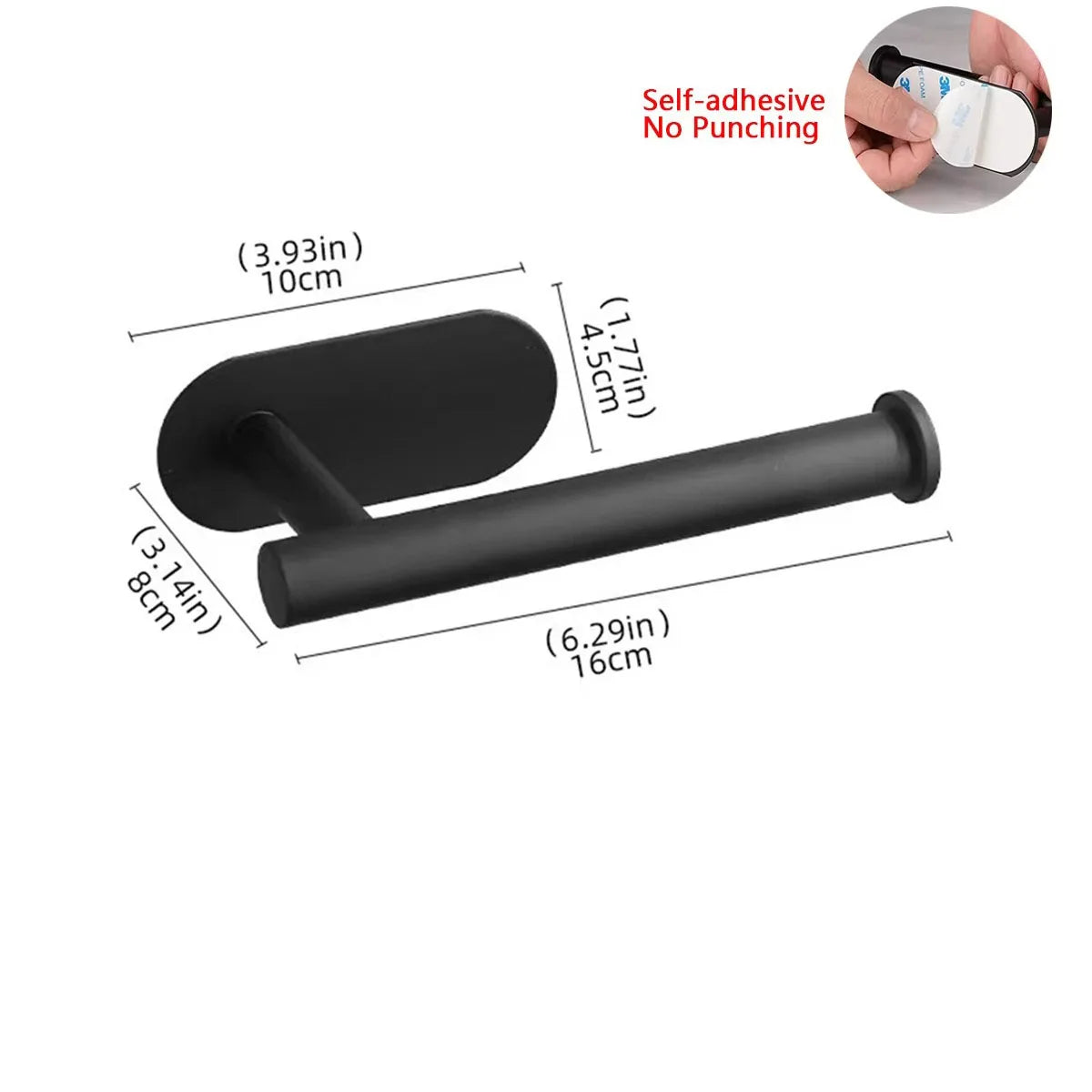 Luxury Black Gold Toilet Paper Holder with Phone Shelf