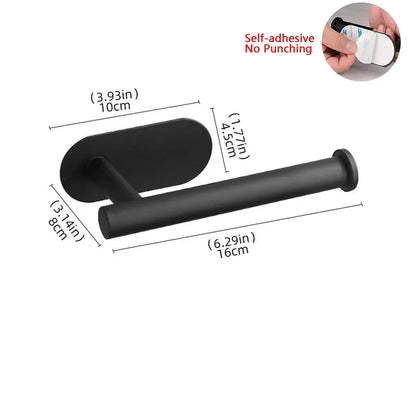 Luxury Black Gold Toilet Paper Holder with Phone Shelf