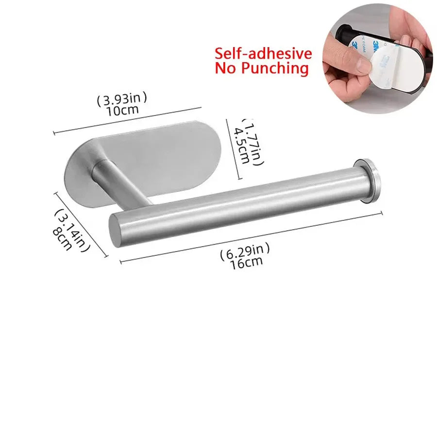 Luxury Black Gold Toilet Paper Holder with Phone Shelf