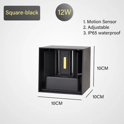 LED Wall Lamp with Motion Sensor – IP65 Waterproof