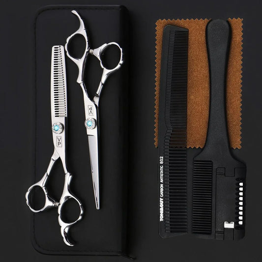 Professional 6" Japan 440C Hairdressing Scissors & Thinning Tools Set