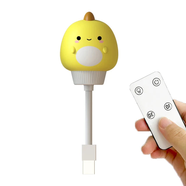CuddleGlow Night Light – Cute USB Lamp with Remote for Kids & Babies