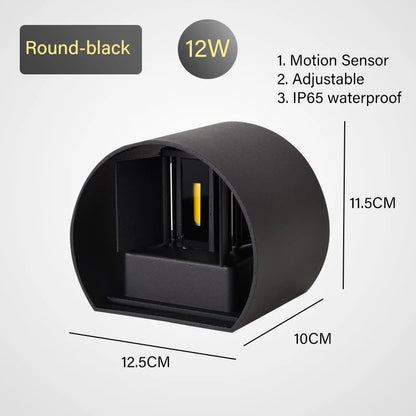 LED Wall Lamp with Motion Sensor – IP65 Waterproof