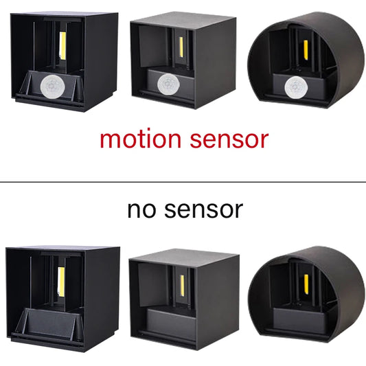 LED Wall Lamp with Motion Sensor – IP65 Waterproof