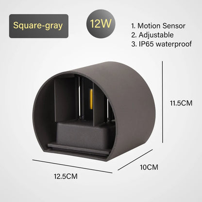 LED Wall Lamp with Motion Sensor – IP65 Waterproof
