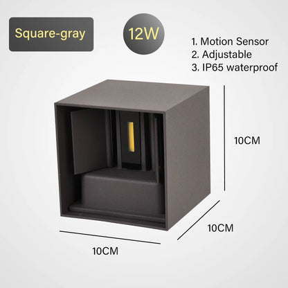LED Wall Lamp with Motion Sensor – IP65 Waterproof