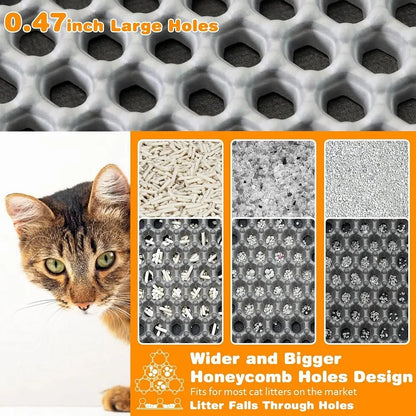 Large Waterproof Cat Litter Mat – Non-Slip Double-Layer