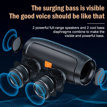 Bluetooth Speaker Dual Speaker Stereo Outdoor TF usb Playback Fm Voice Broadcasting Portable Subwoofer 50 Wireless Speaker