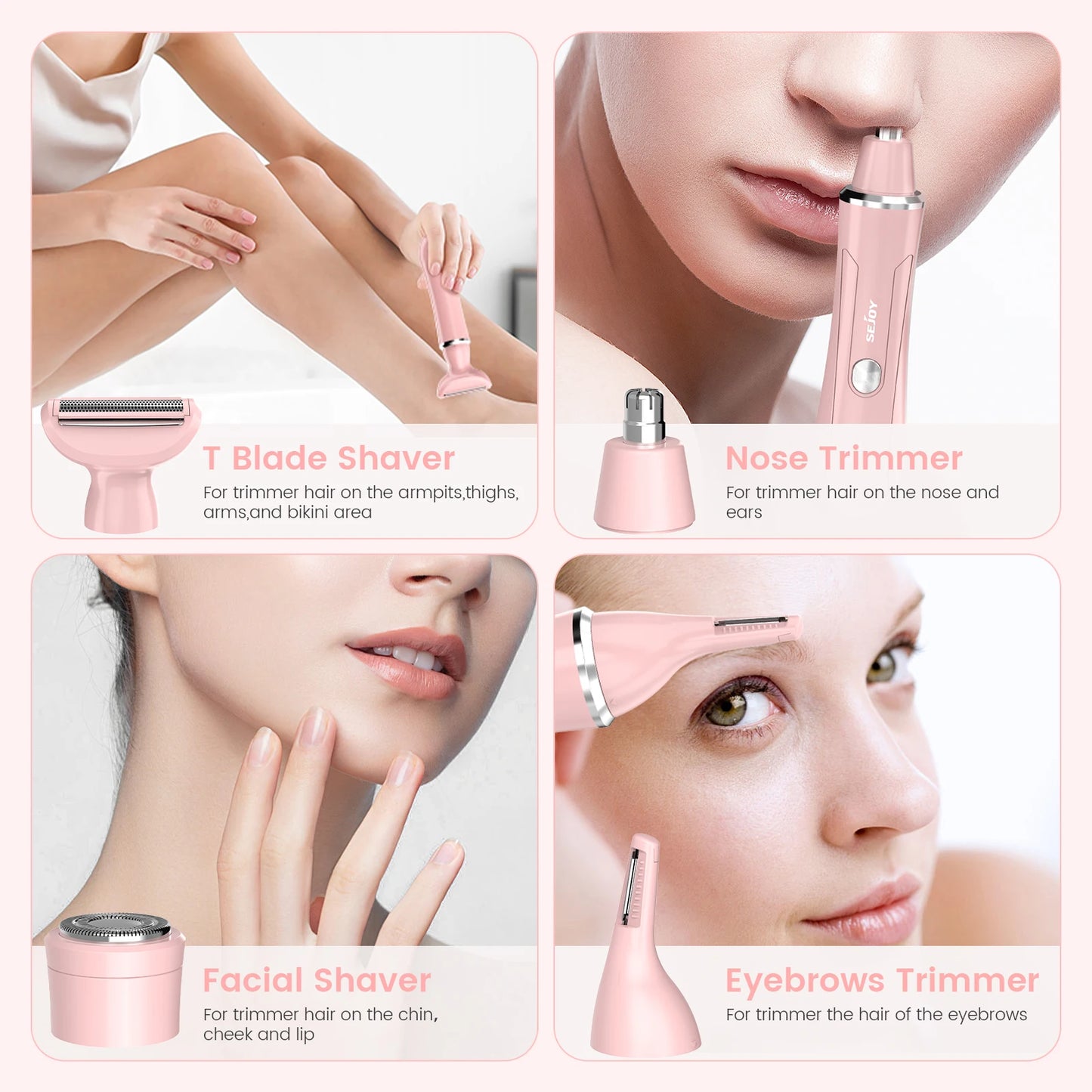 Portable Cordless Epilator, Body Trimmer & Razor