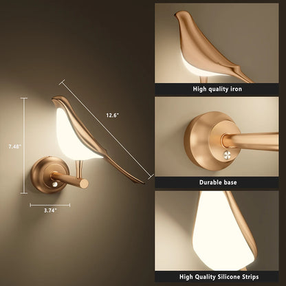 Nordic Rotatable Golden Bird LED Wall Lamp