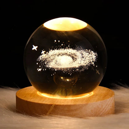 3D Axolotl Crystal Ball Night Light