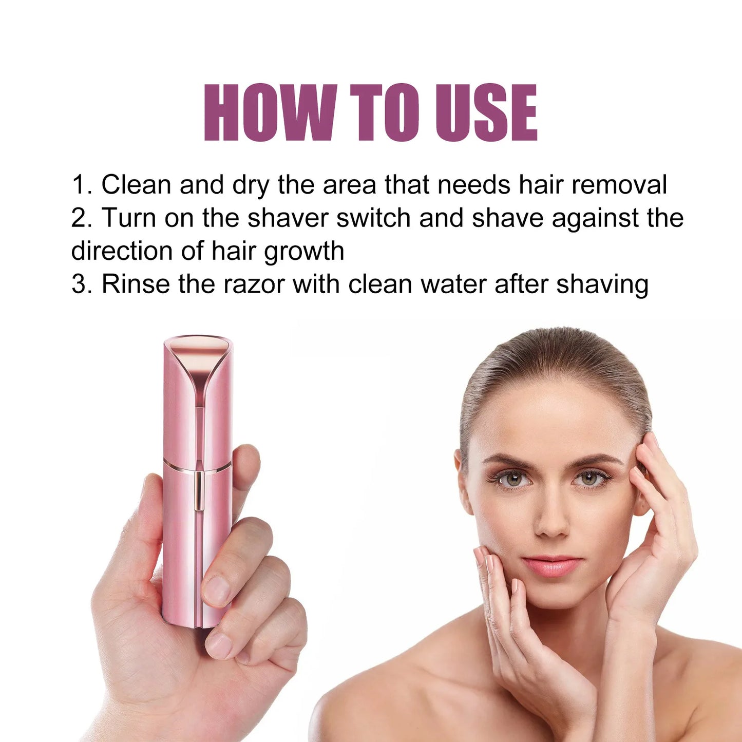 Portable Lipstick Shaped Electric Hair Remover for Women