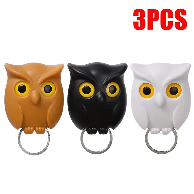 Magnetic Owl Key Holders – Self-Adhesive Wall Hooks (Set Of 3)