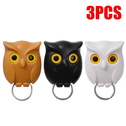 Magnetic Owl Key Holders – Self-Adhesive Wall Hooks (Set Of 3)