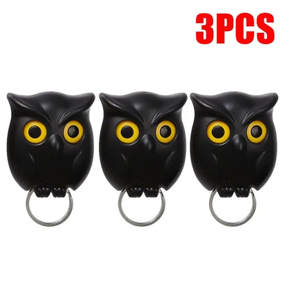 Magnetic Owl Key Holders – Self-Adhesive Wall Hooks (Set Of 3)