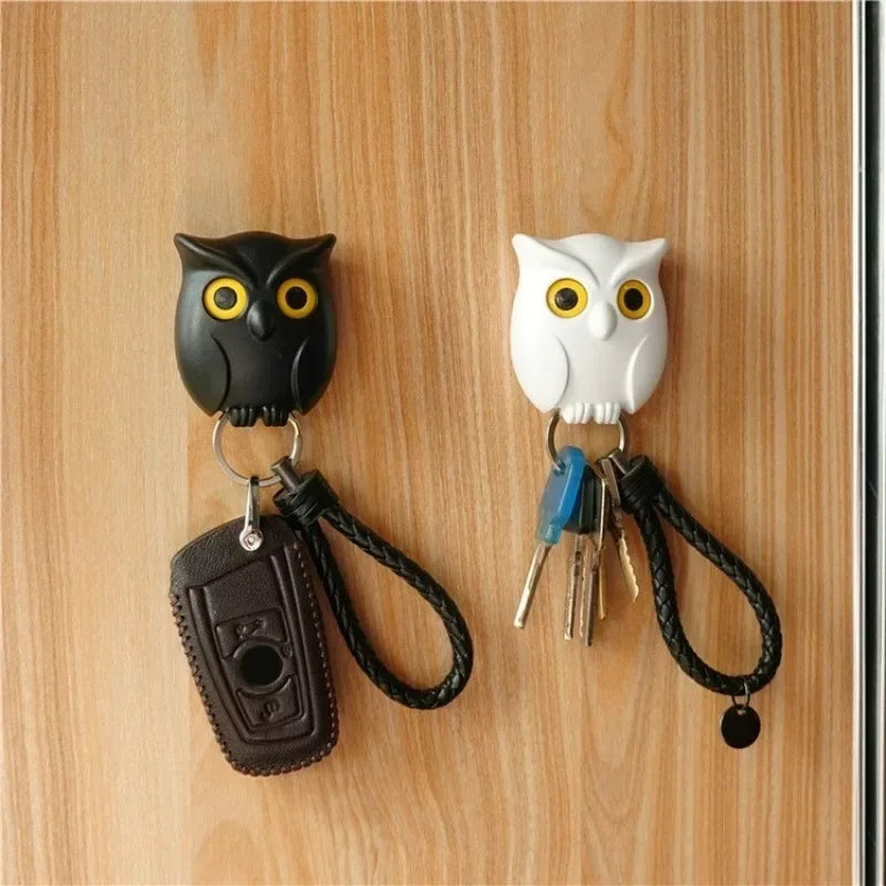 Magnetic Owl Key Holders – Self-Adhesive Wall Hooks (Set Of 3)