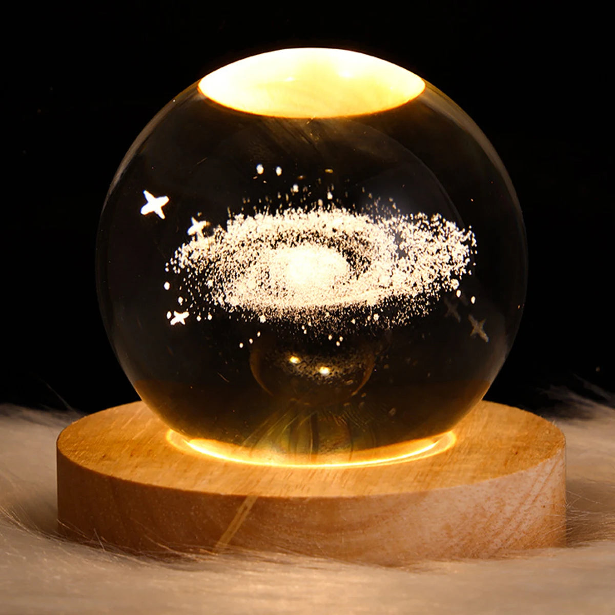 3D Galaxy Crystal Ball LED Night Light