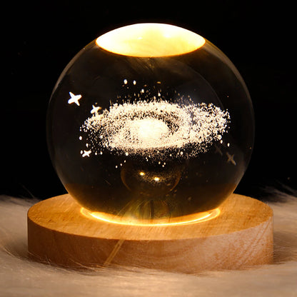 3D Galaxy Crystal Ball LED Night Light
