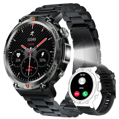 2025 Smart Watch for Men Bluetooth Calling Fitness Tracker with Flashlight & Full Touchscreen