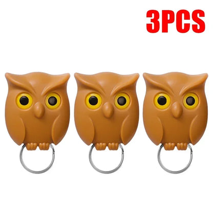 Magnetic Owl Key Holders – Self-Adhesive Wall Hooks (Set Of 3)