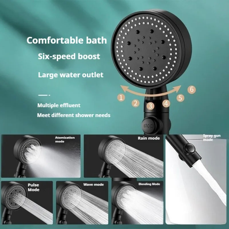 6 Spray Mode Rainfall Shower