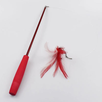 Telescopic Cat Feather Teaser Wand