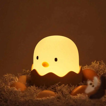 Eggshell Chicken LED Night Light with Touch Control & Rechargeable