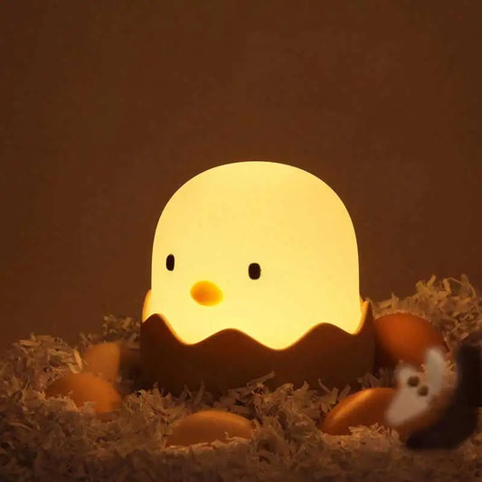 Eggshell Chicken LED Night Light with Touch Control & Rechargeable