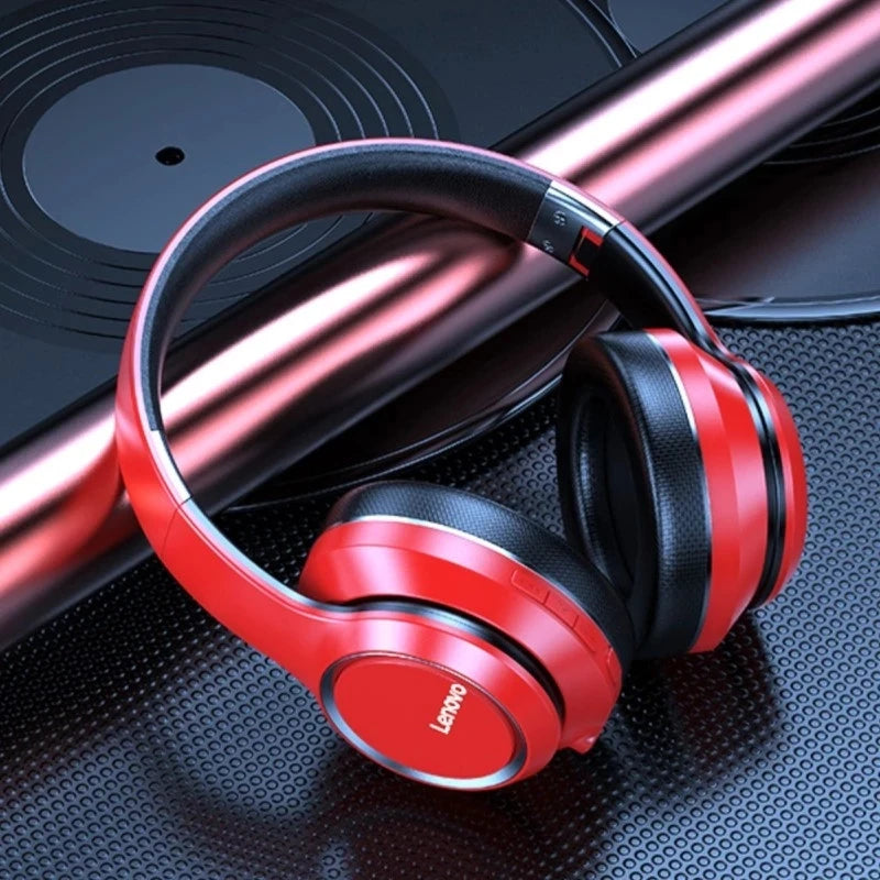 Lenovo Wireless Headphones – Foldable Bluetooth Headset for Gaming & Work