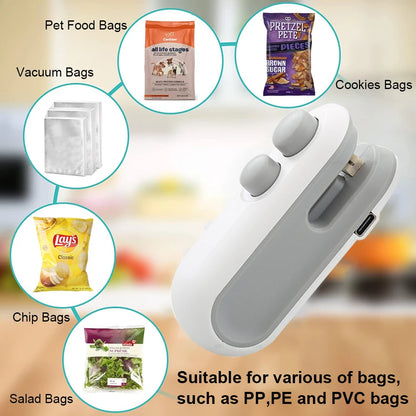 Portable Heat Sealer with Cutter Seal & Slice in Seconds