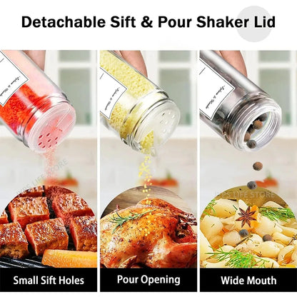12-Piece Glass Spice Jar Set with Bamboo Lids