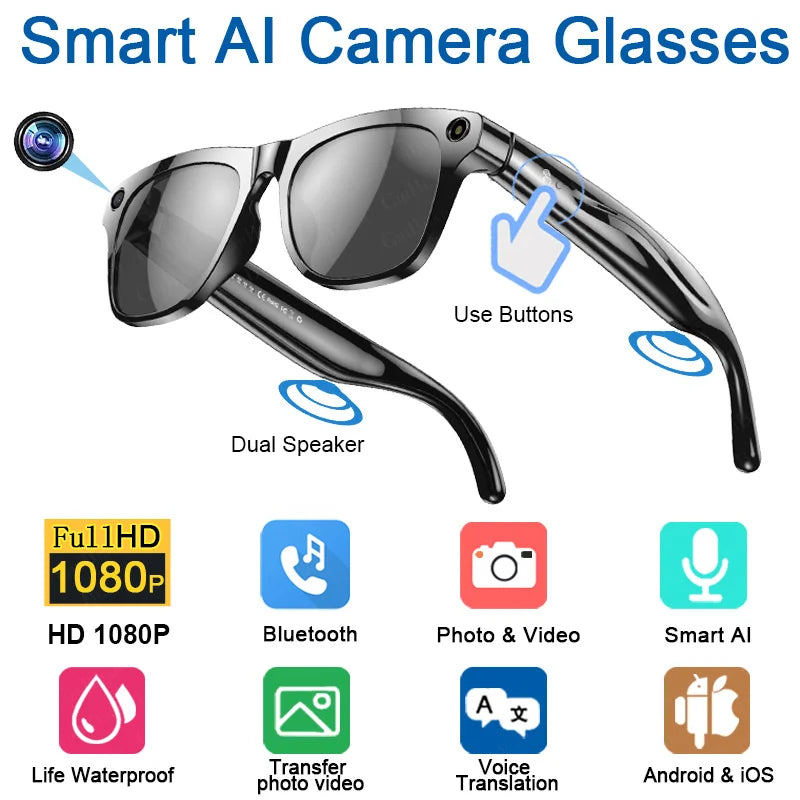 AI Smart Glasses with 100MP Camera