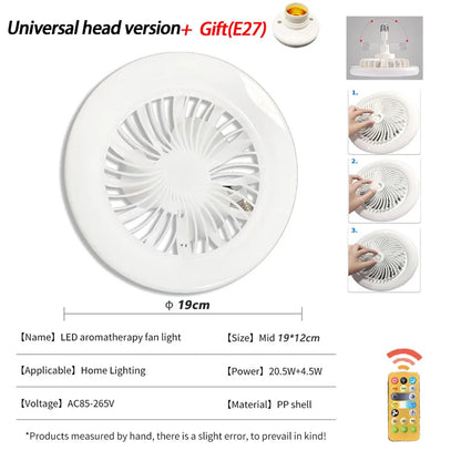 3-in-1 Aromatherapy LED Ceiling Fan Lamp