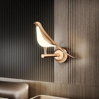 Nordic Rotatable Golden Bird LED Wall Lamp