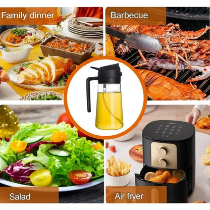2-in-1 Oil Dispenser Bottle & Sprayer