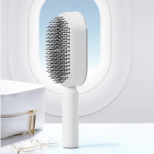 Self Cleaning Airbag Hairbrush  Massage Comb for Wet, Dry & Curly Hair
