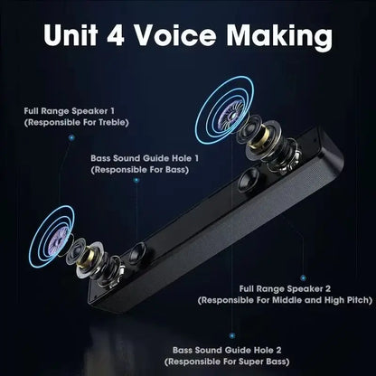 Wireless & Wired Soundbar with Bluetooth