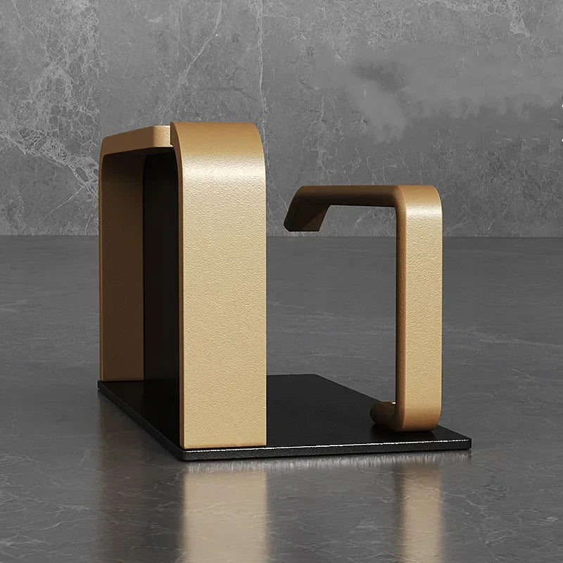 Luxury Black Gold Toilet Paper Holder with Phone Shelf